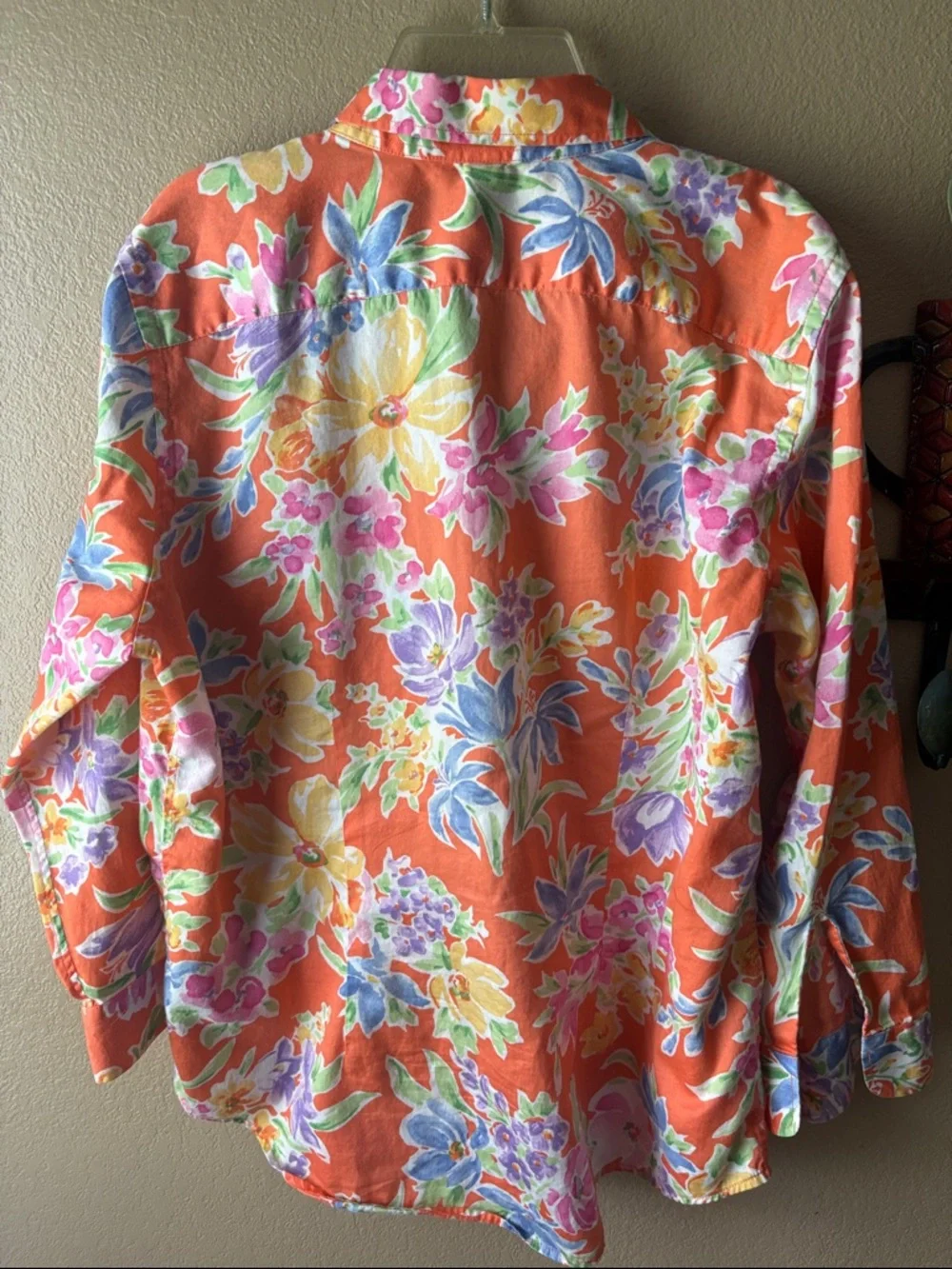 Ralph Lauren Orange Floral Button-Down Shirt - Picture 5 of 5